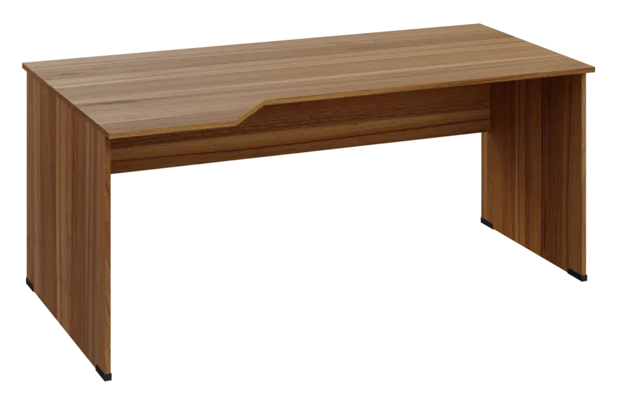 EZL 18 - 184 stůl kancelářský, rohový, levý, dřevěná podnož, deska 18 mm, široký 1800 mm, ořech světlý